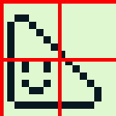 An example of a background area, where a tile has a single pixel. This tile placement could be optimized to save space.