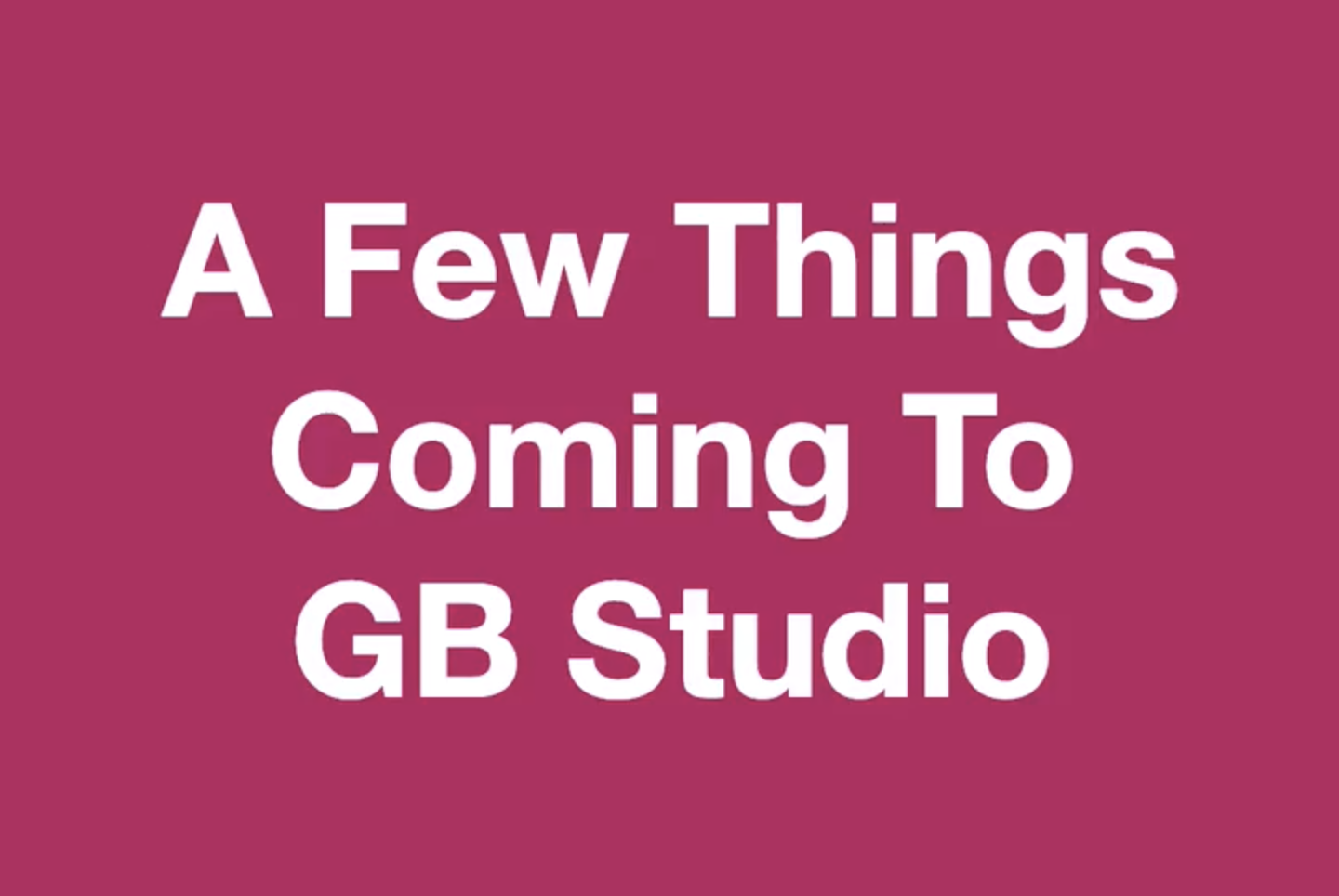 New GB Studio Features Announced