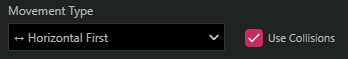 An image showing where to select "Use Collisions" in a movement script.