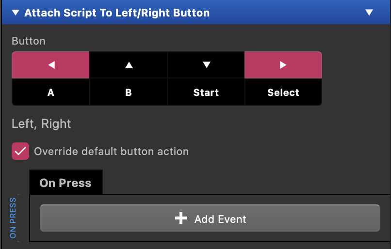 Selecting multiple inputs with the Attach Script to Button event.