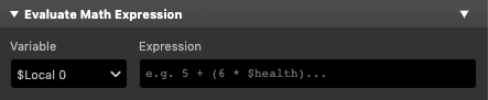 A screenshot showing the Evaluate Math Expression event.