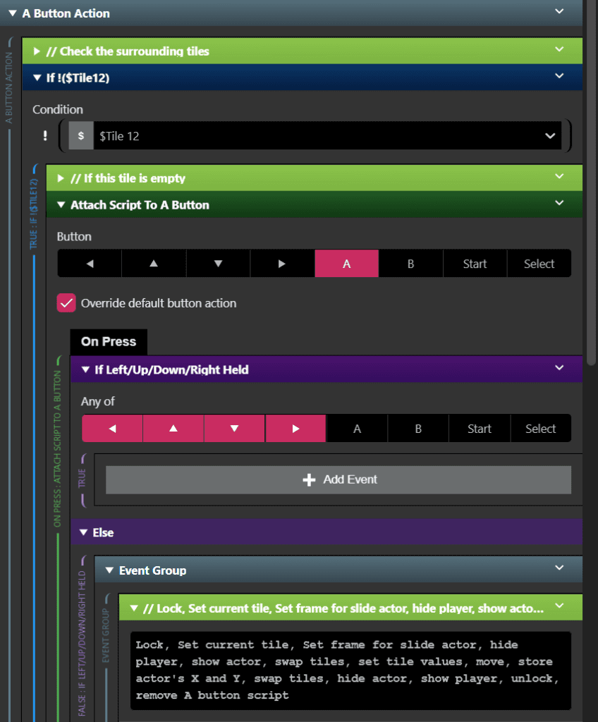 A screenshot showing some of the scripting from the puzzle's code.