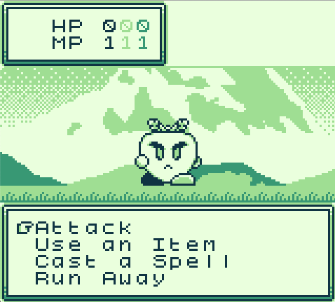 A screenshot of the battle menu, showing off the Turnip enemy sprite.