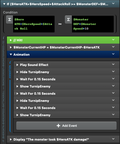 A screenshot of the animation script.