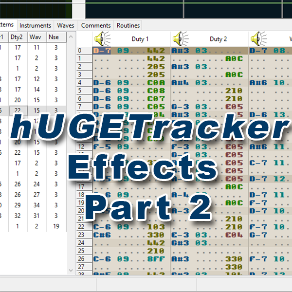 hUGETracker Effects Part 2: Tempo, Pattern Break and Pattern Jump and Stereo Panning